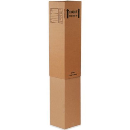 BOX PACKAGING Outer Lamp Cardboard Corrugated Boxes, 12-5/16"L x 12-5/16"W x 40"H, Kraft OUTERLAMP